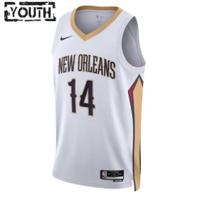 NBA Børn Trøje New Orleans Pelicans Brandon Ingram 14 2022-23 Nike Association Edition Hvid Swingman